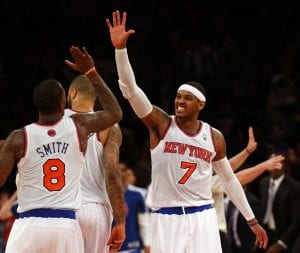 Carmelo Anthony con 45 punti non basta a New York per superare i Blaizers | ©Elsa/Getty Images