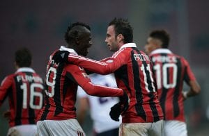 Giampaolo Pazzini e Niang ancora insieme | ©FILIPPO MONTEFORTE/AFP/Getty Images