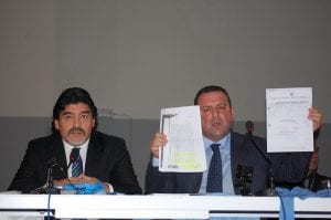 Diego Armando Maradona e Angelo Pisani - Conferenza Stampa - Ph. A. Moraca