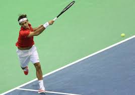 Roger Federer in azione