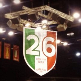 La celebrazione del 26° scudetto di Milano nel prepartita