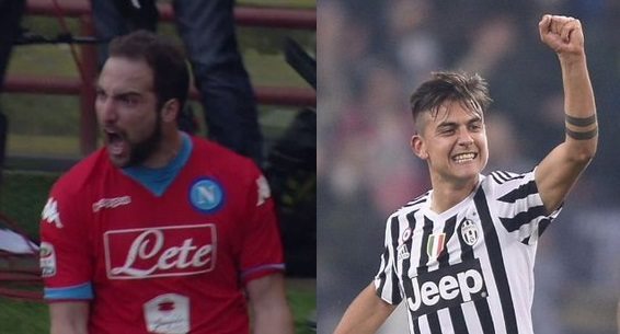 Higuain e Dybala protagonisti del duello Napoli-Juve| Foto Twitter
