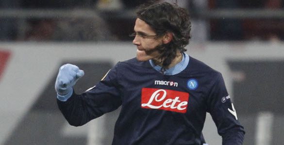 Utrecht-Napoli 3-3, triplo Cavani salva gli azzurri