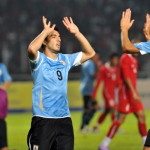 Uruguay’s striker Luis Suarez and Edinso