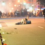 Couple Kisses During Vancouver Riot