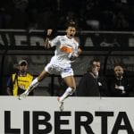 Neymar of Brazilian Santos celebrates af