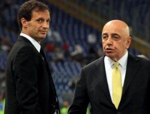 Allegri, Galliani e Braida summit di mercato con visita a sorpresa