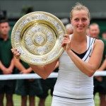 Czech player Petra Kvitova celebrates wi