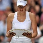 Russian player Maria Sharapova holds the