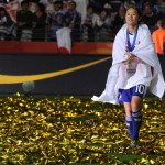Japan’s midfielder Homare Sawa walks ove