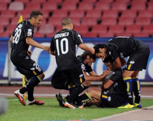 esultanza dopo gol di Gobbi | © Giuseppe Bellini/Getty Images