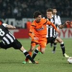 Udinese’s Diego Fabbrini (C) vies with P