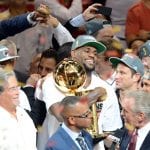 The Miami Heat LeBron James (C) celebrat