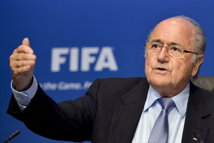 FIFA President Sepp Blatter gestures on