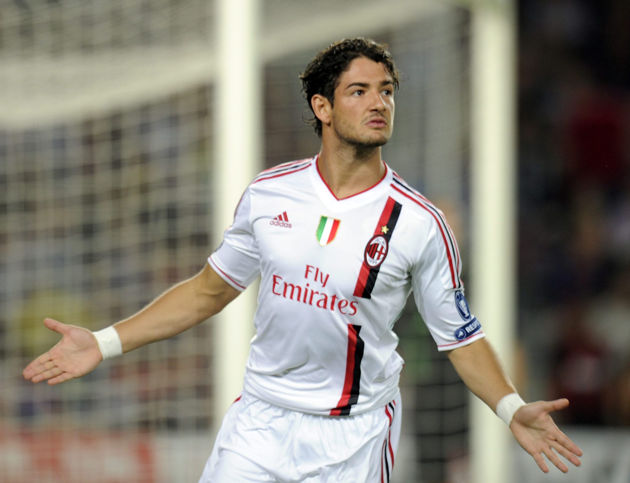AC Milan's Brazilian forward Pato celebr