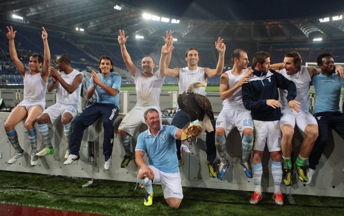 La Lazio festeggia la vittoria