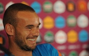 Wesley Sneijder qualche mese fa agli Europei 2012 di Ucraina e Polonia | ©Handout/UEFA via Getty Images