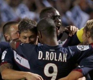 La gioia dei calciatori del Bordeaux