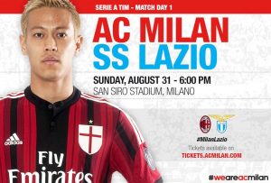 La locandina di Milan-Lazio dalla pagina ufficiale del Milan
