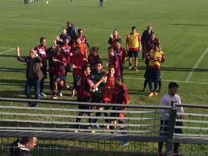 I giocatori della Casertana ricevono gli applausi dei propri tifosi