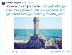 Il tweet di Valentina Arrighetti | Foto Twitter