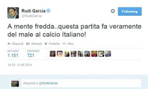 Il Tweet di Garcia di oggi | Foto Twitter