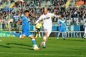 Una fase del match tra Brescia e Carpi