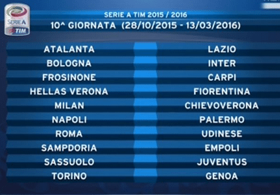 10° Giornata Serie A 2015/16 | Foto SportMediaset.it
