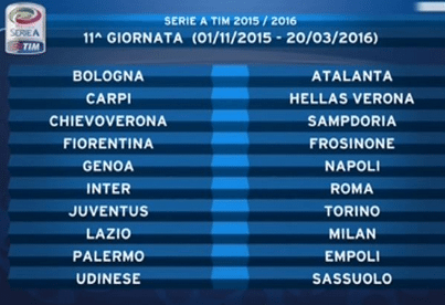 11° Giornata Serie A 2015/16 | Foto SportMediaset.it