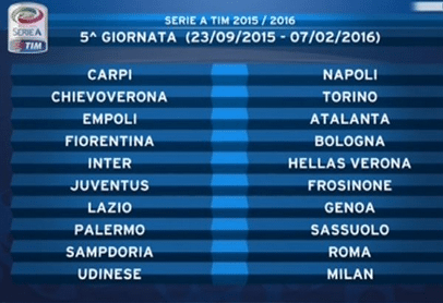5° Giornata Serie A 2015/16 | Foto SportMediaset.it