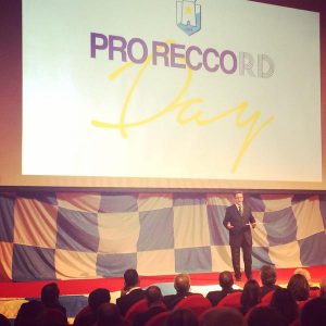 Michele Corti presentatore di Pro Recco Day - foto twitter
