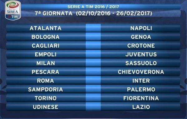 7° Giornata Serie A 2016/17 | © Lega Serie A 