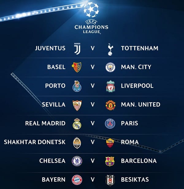 Sorteggi Champions: Tottenham e Shakhtar le avversarie di Juve e Roma