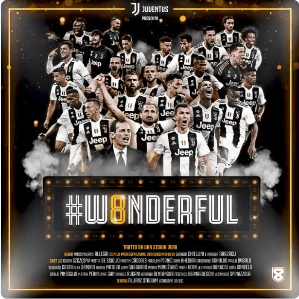 W8NDERFUL Juve, ottavo scudetto consecutivo per i bianconeri