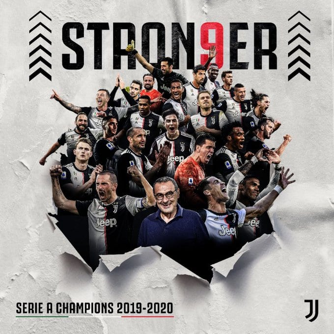 Juventus Stron9er, bianconeri Campioni d’Italia 2019/20