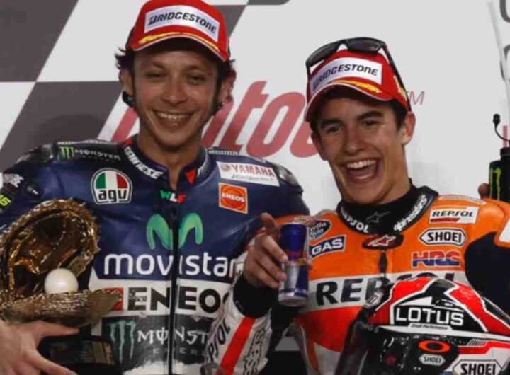 Rossi e Marquez sul podio