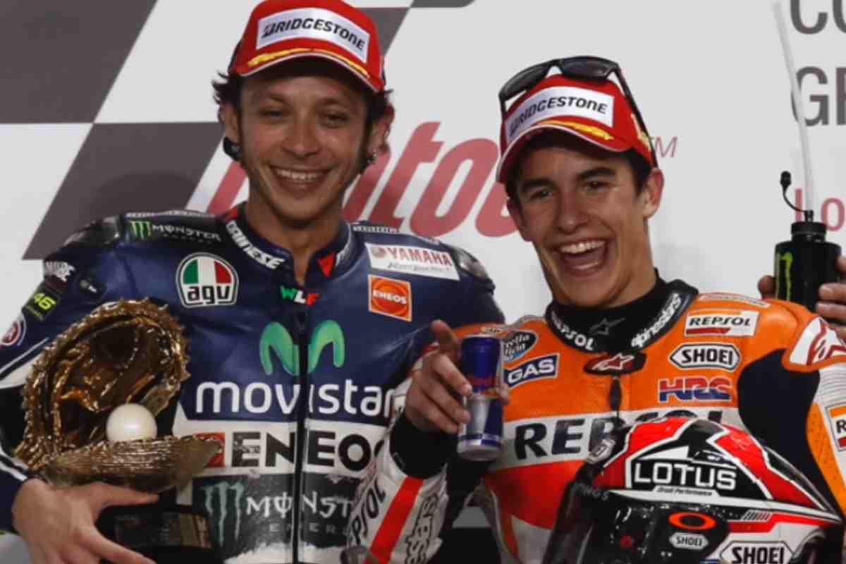 Rossi e Marquez sul podio
