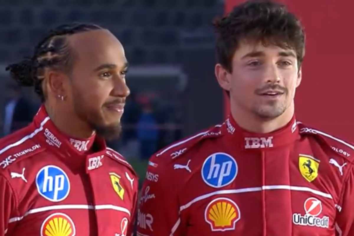 Hamilton e Leclerc nell'evento di Milano