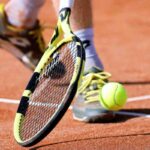 Giocatore di tennis in azione