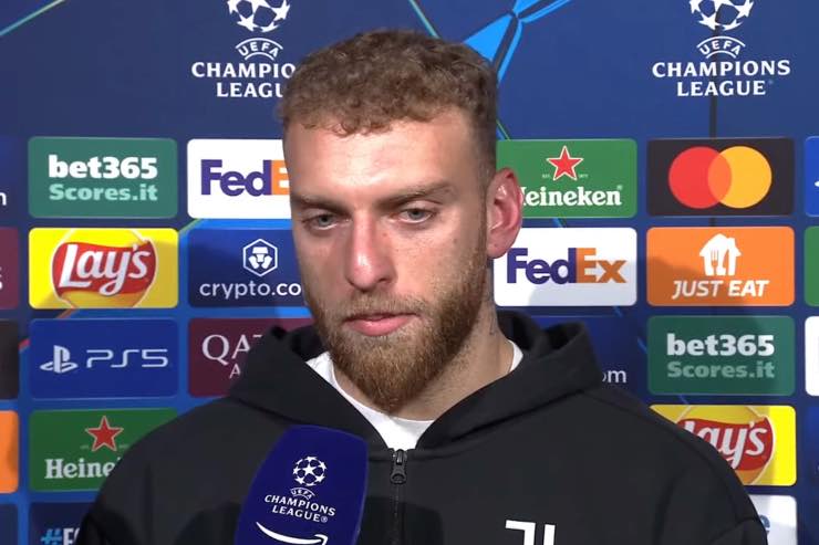 Di Gregorio intervistato dopo una partita della Juve