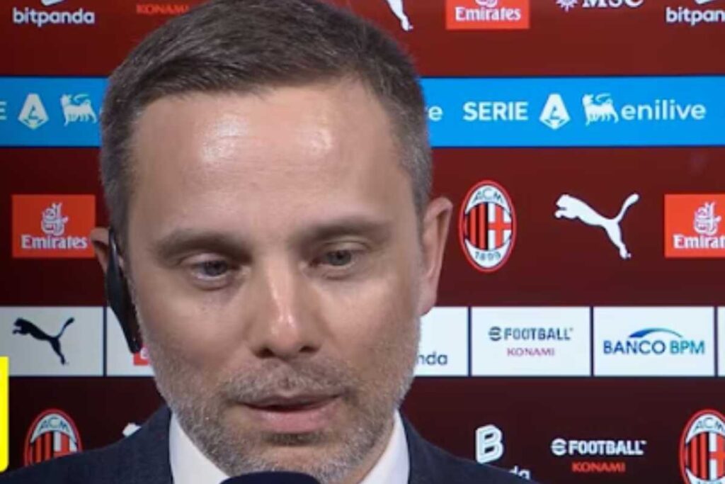 Furlani intervistato prima di una partita del Milan