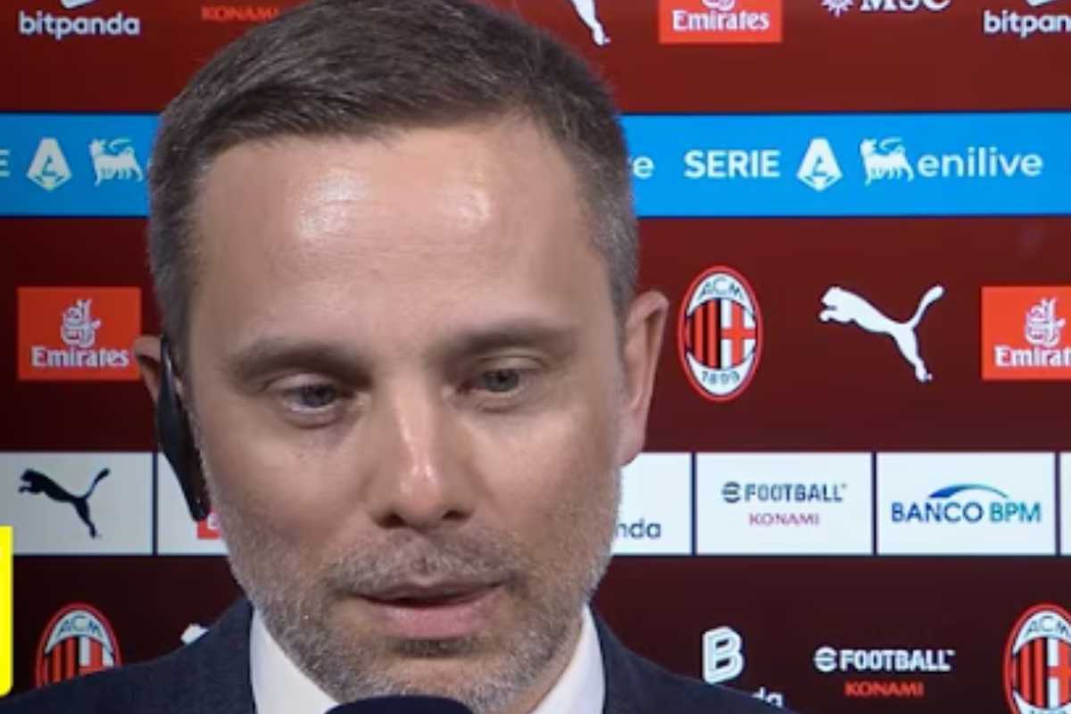 Furlani intervistato prima di una partita del Milan