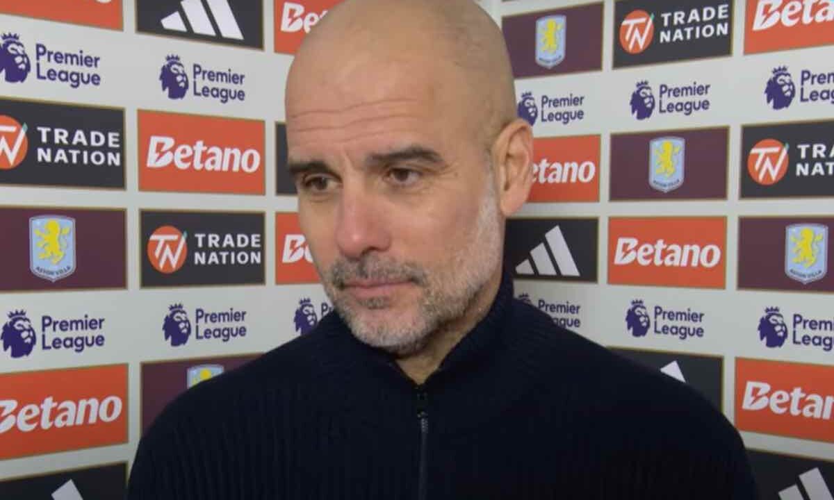 Guardiola intervistato dopo una partita del Manchester City
