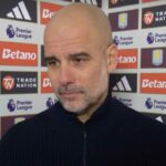 Guardiola intervistato dopo una partita del Manchester City