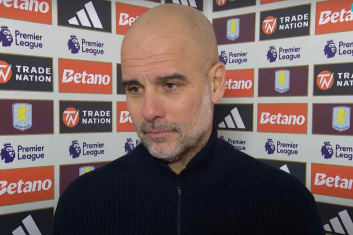 Guardiola intervistato dopo una partita del Manchester City