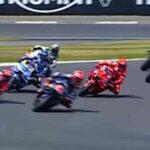 Piloti in pista nella gara di MotoGP