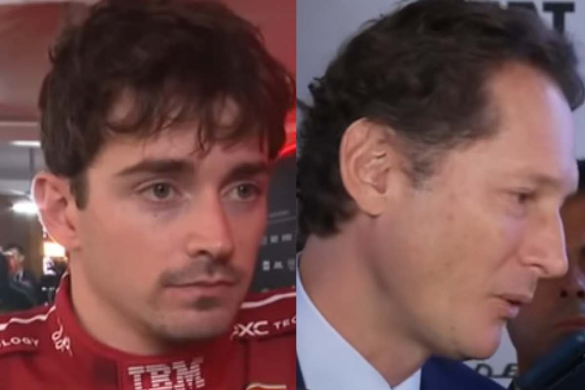 Charles Leclerc e John Elkann in primo piano